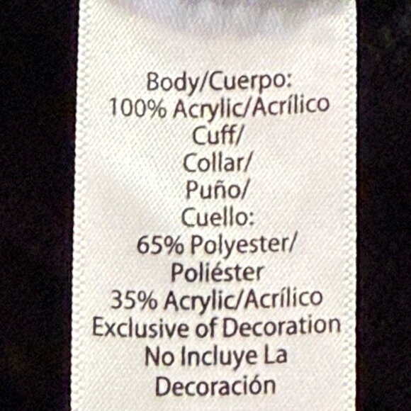 Holiday Time Women's Black Red La La Llama Christmas Sweater Size XL 16-18 - Picture 8 of 10